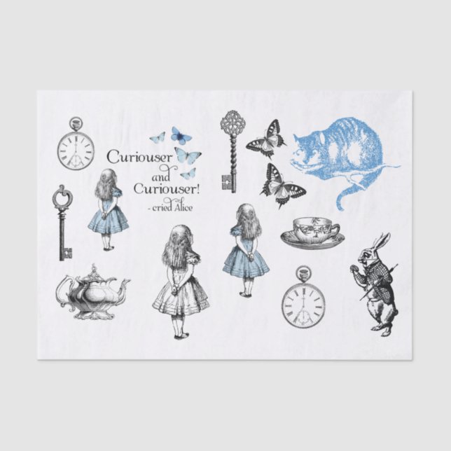 Alice in Wonderland Vintage Things Tissue Paper (Front)