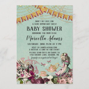 Alice in Wonderland Virtual Baby Shower Invitation