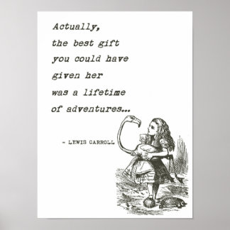 Alice In Wonderland W/Flamingo Adventure Quote Poster