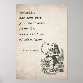 Alice In Wonderland W/Flamingo Adventure Quote Poster