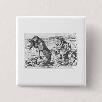 Alice in Wonderland: Walrus Carpenter & Oysters 2 Inch Square Button