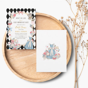 Alice in Wonderland  watercolor Baby Shower Invitation