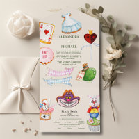 Alice in Wonderland Wedding All In One Invitation