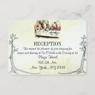 Alice in Wonderland Wedding Reception Card