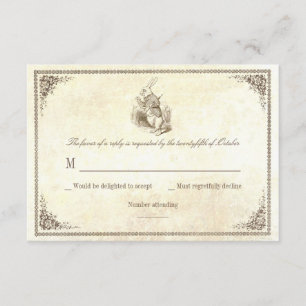 Alice in wonderland wedding RSVP cards