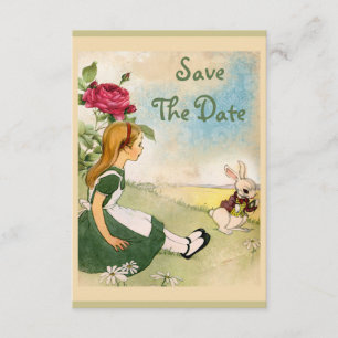 Alice in Wonderland Wedding Save the Date Invitation