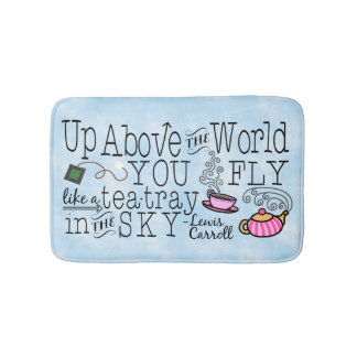 Alice in Wonderland Whimsical Tea Carroll Quote Bath Mat
