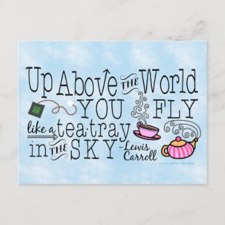 Alice in Wonderland Whimsical Tea Carroll Quote Postcard
