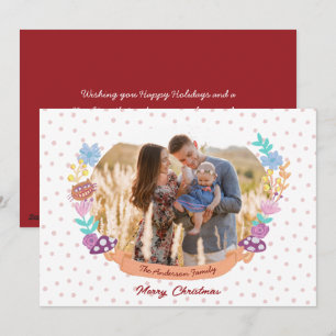 Alice in wonderland white Christmas photo Holiday Card