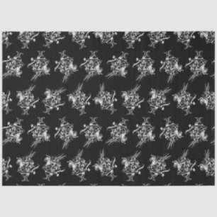 Alice in Wonderland White Rabbit Antique Art Black Tissue Paper