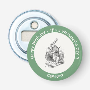 Alice in Wonderland White Rabbit Birthday Party Bottle Opener