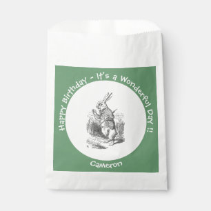 Alice in Wonderland White Rabbit Birthday Party Favour Bag