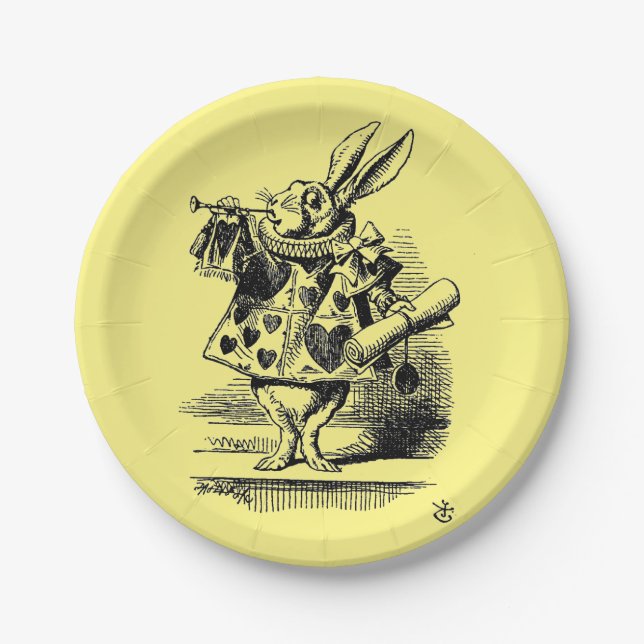 Alice in Wonderland - white rabbit children Paper Plate (Front)