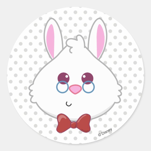Alice in Wonderland | White Rabbit Emoji Classic Round Sticker (Front)