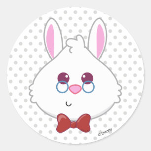 Alice in Wonderland   White Rabbit Emoji Classic Round Sticker