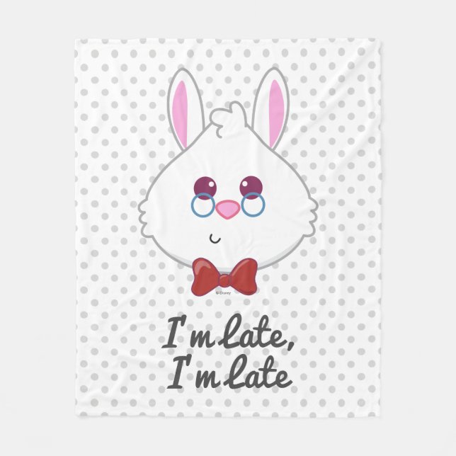 Alice in Wonderland | White Rabbit Emoji Fleece Blanket (Front)