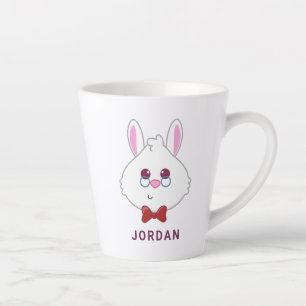 Alice in Wonderland   White Rabbit Emoji Latte Mug