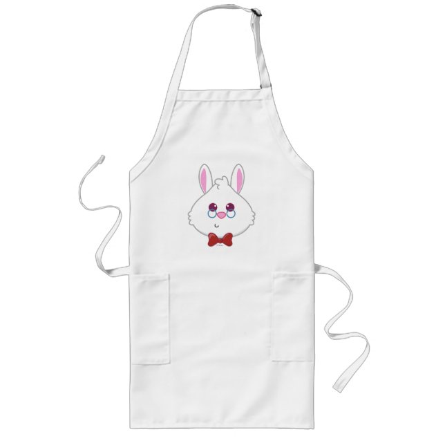 Alice in Wonderland | White Rabbit Emoji Long Apron (Front)