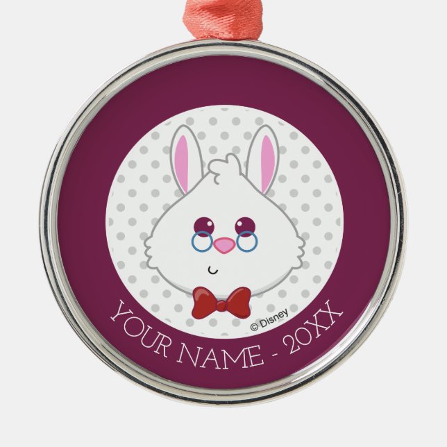 Alice in Wonderland | White Rabbit Emoji Metal Ornament (Front)