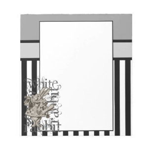 Alice In Wonderland White Rabbit Grunge Notepad
