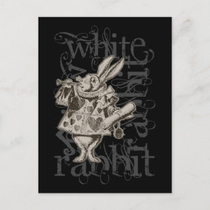 Alice In Wonderland White Rabbit Grunge (Single) Postcard