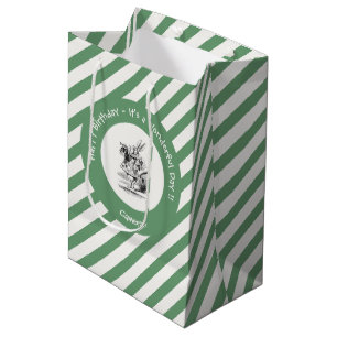 Alice in Wonderland White Rabbit Herald Birthday Medium Gift Bag