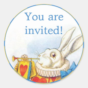 Alice in Wonderland White Rabbit Invitation Seals