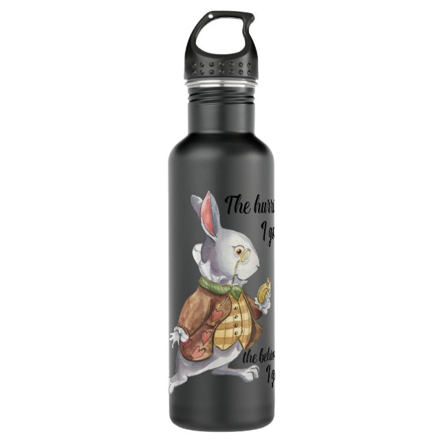 Alice in Wonderland White Rabbit Late The Hurrier  710 Ml Water Bottle (Front)