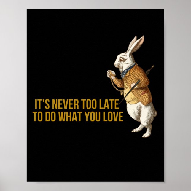 Alice in Wonderland White Rabbit Motivation Poster (Front)