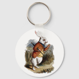 Alice in Wonderland White Rabbit Personalize Keychain