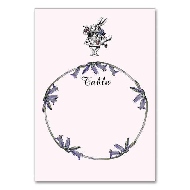 Alice in Wonderland White Rabbit Table Card (Front)