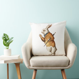   Alice in Wonderland - White Rabbit Throw Pillow