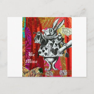Alice in Wonderland White Rabbit Valentine Postcard