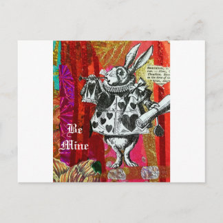 Alice in Wonderland White Rabbit Valentine Postcard