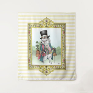 Alice in Wonderland White Rabbit Wearing Clothes Tapestry
