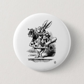 Alice in Wonderland White Rabbit with Trumpet 2 Inch Round Button