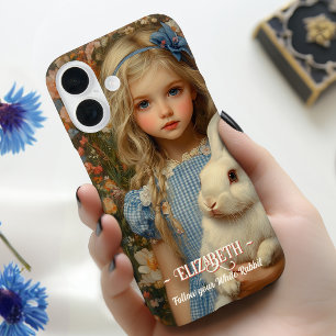 Alice in Wonderland with a White Rabbit iPhone 16 Case