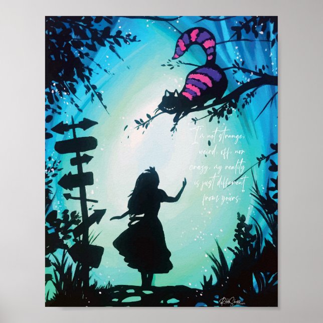 Alice In Wonderland with Cheshire Cat Poster (Front)