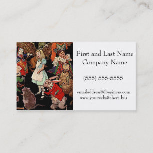 Alice in Wonderland with Friends Illustration Business Card