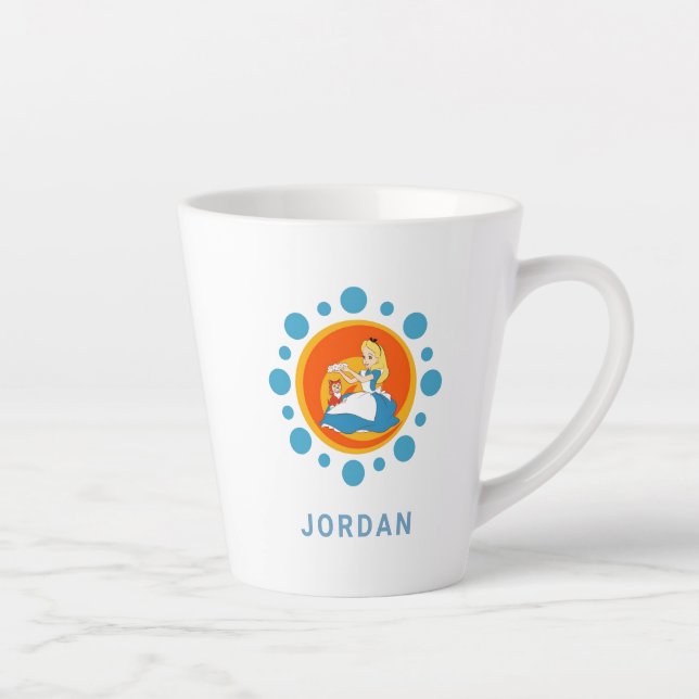 Alice in Wonderland's Alice and Dinah in Circle Latte Mug (Right)