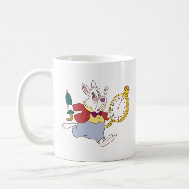 Alice in Wonderland's White Rabbit Running Disney Coffee Mug (Left)