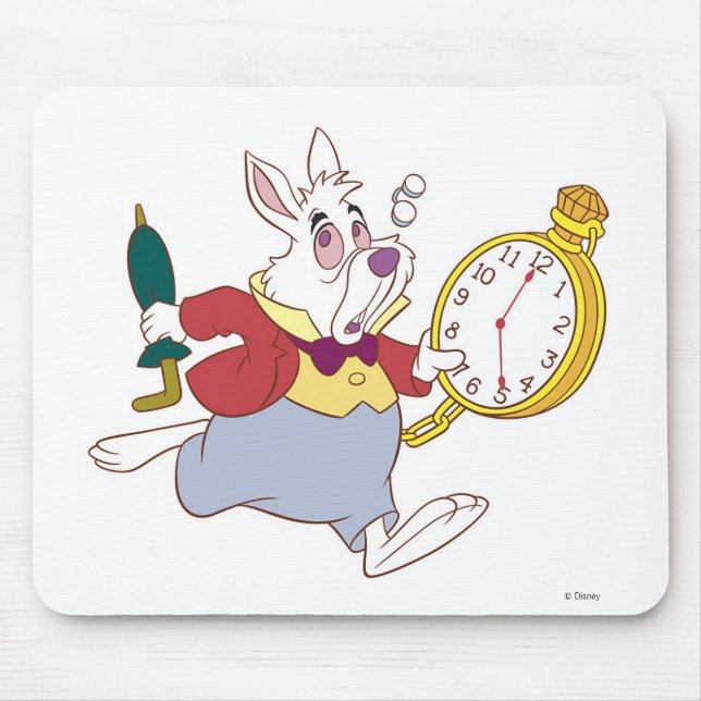 Alice in Wonderland's White Rabbit Running Disney Mouse Pad (Front)