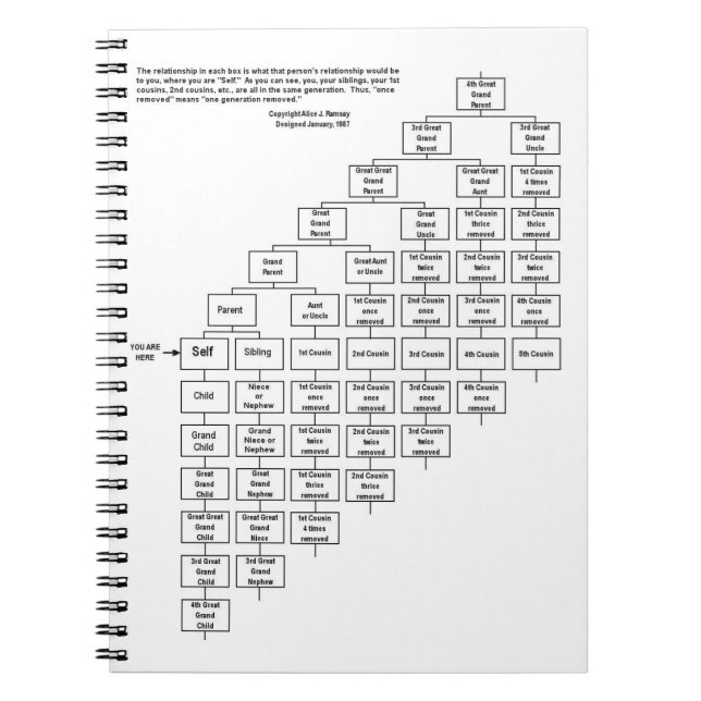 Alice J Ramsey Cousin Chart Notebook (Front)