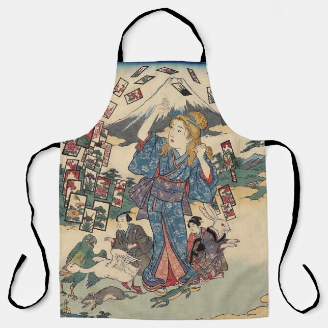 Alice Lost in Japan | Ukiyo-e Floating Wonderland Apron (Front)