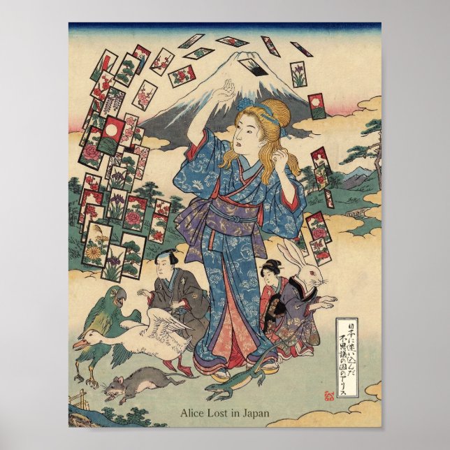 Alice Lost in Japan | Ukiyo-e Floating Wonderland Poster (Front)
