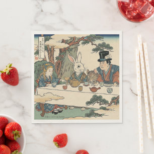 Alice Lost in Japan   Ukiyo-e Mad Tea Party Napkin