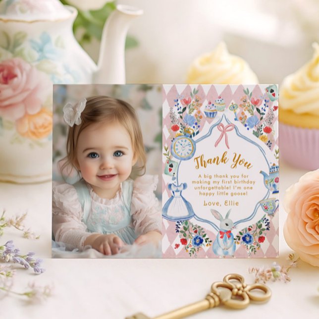 Alice lunatique dans l'Onederland Carte de remerci (Créateur téléchargé)