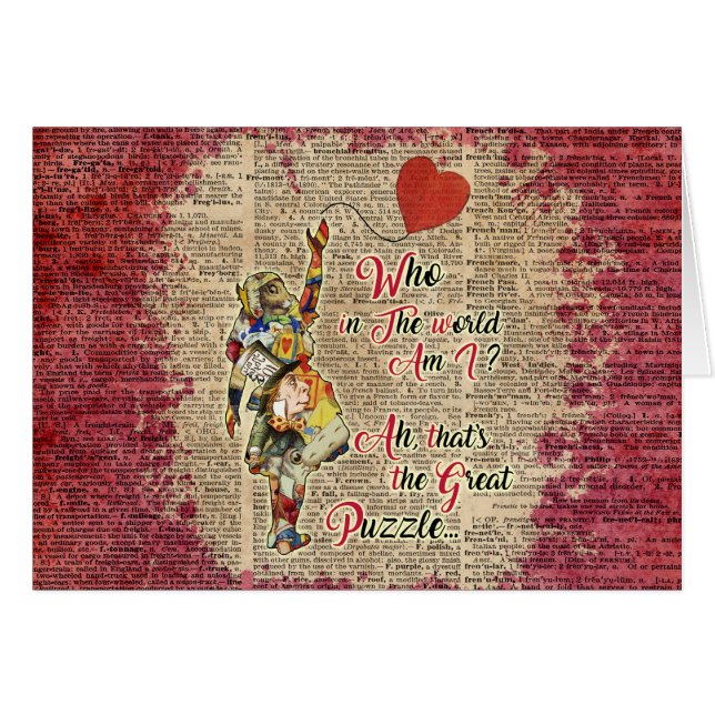 Alice,Mad Hatter &Rabbit Vintage Collage Quote (Front Horizontal)