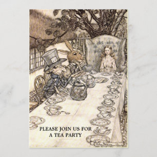 Alice Mad Hatter Tea Party 2 Template Invitation