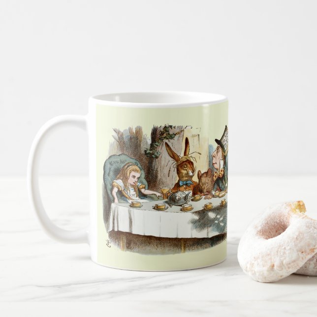 Alice Mad Hatter Tea Party Coffee Mug (With Donut)